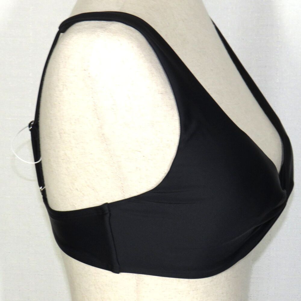 Halara Black Deep V Twist Front Padded Bikini Swim Top Size Small - Picture 7 of 10